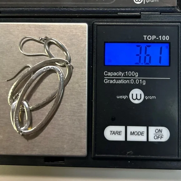 Ippolita sterling Silver hammered Double Oval hoop French wire Earrings vintage - Picture 16 of 16